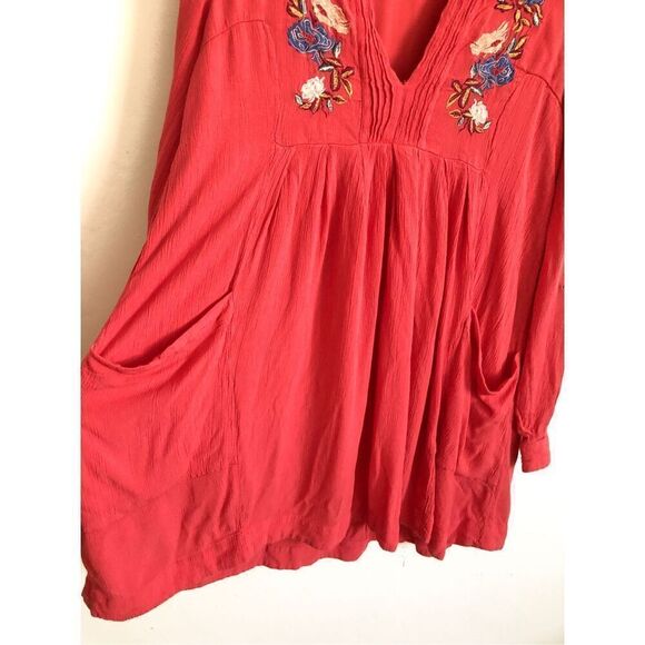 Free people Mia embroidered long sleeve mini dress size small - Picture 6 of 11